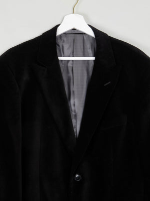 Mens Black Vintage Velvet Pierre Cardin Jacket 46"L - The Harlequin