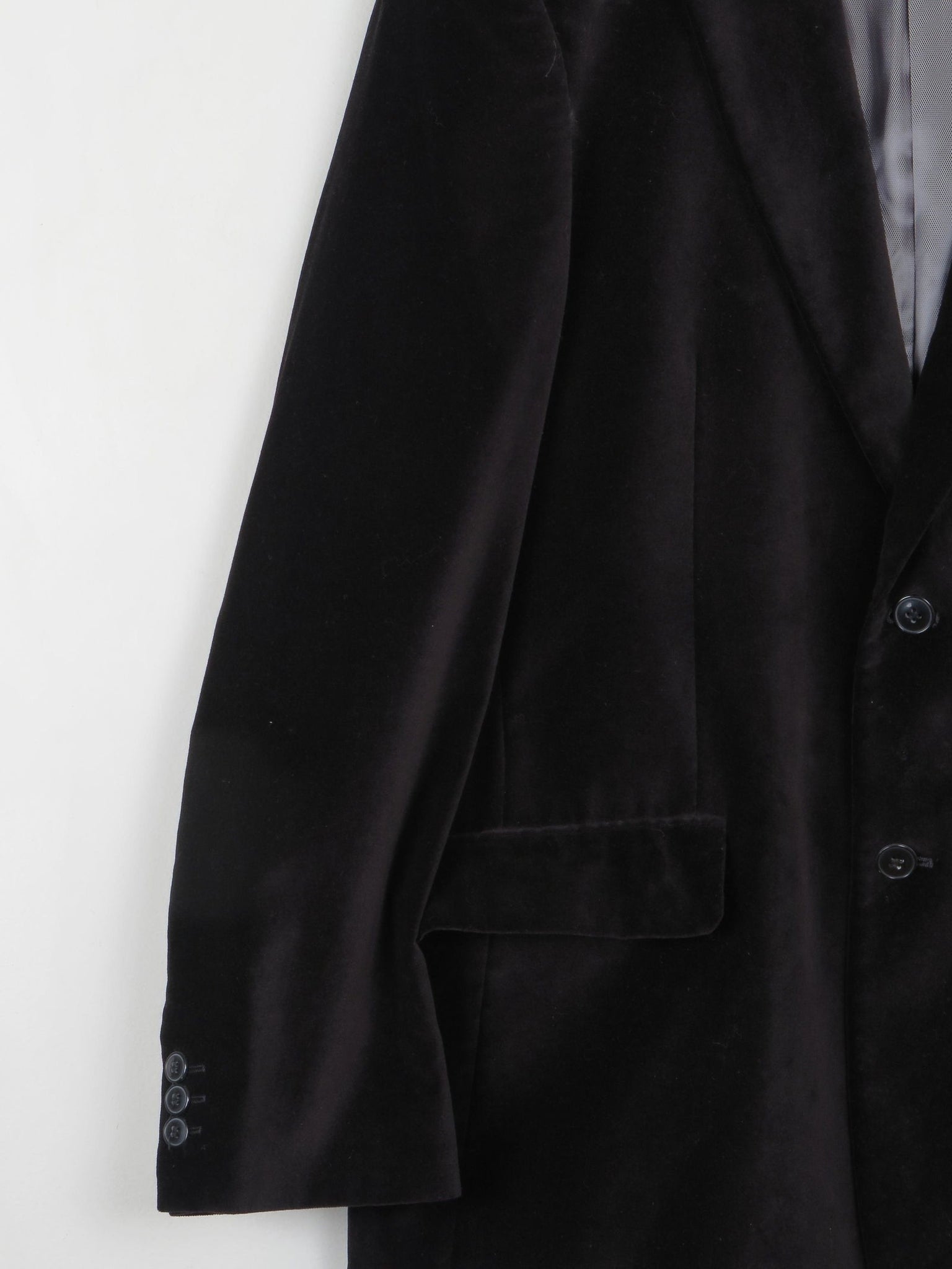 Mens Black Vintage Velvet Pierre Cardin Jacket 46"L - The Harlequin