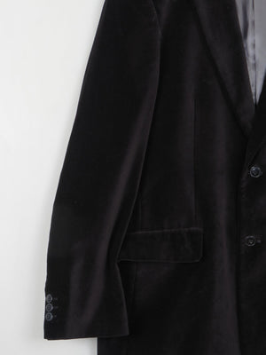 Mens Black Vintage Velvet Pierre Cardin Jacket 46"L - The Harlequin