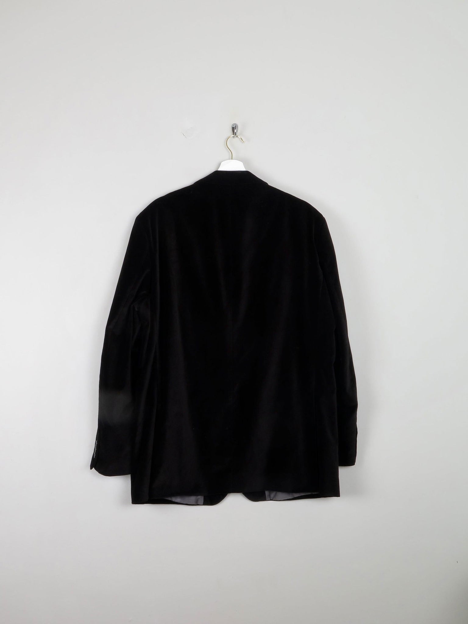 Mens Black Vintage Velvet Pierre Cardin Jacket 46"L - The Harlequin