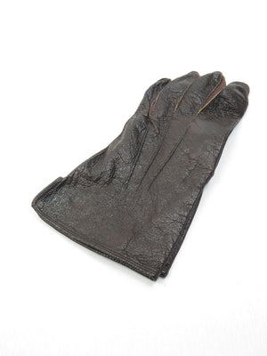 Mens Brown Vintage Leather Gloves 8 - The Harlequin