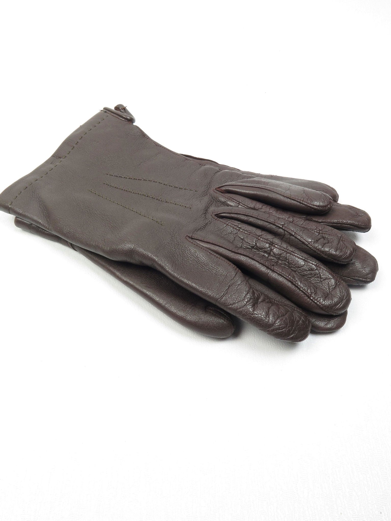 Mens Brown Vintage Leather Gloves 8 - The Harlequin
