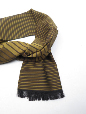 Mens Classic Vintage Green  Printed Cravat Style Scarf - The Harlequin