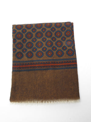 Mens Classic Vintage Green Printed Cravat Style Scarf - The Harlequin