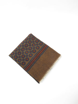 Mens Classic Vintage Green Printed Cravat Style Scarf - The Harlequin