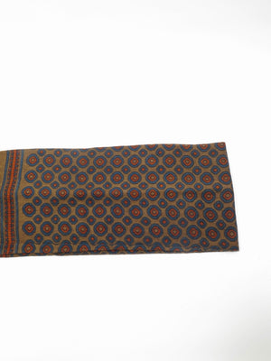 Mens Classic Vintage Green Printed Cravat Style Scarf - The Harlequin