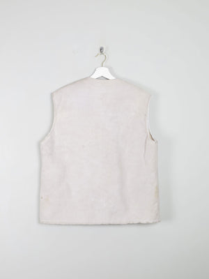 Mens Cream/Grey Sheepskin Gilet M - The Harlequin