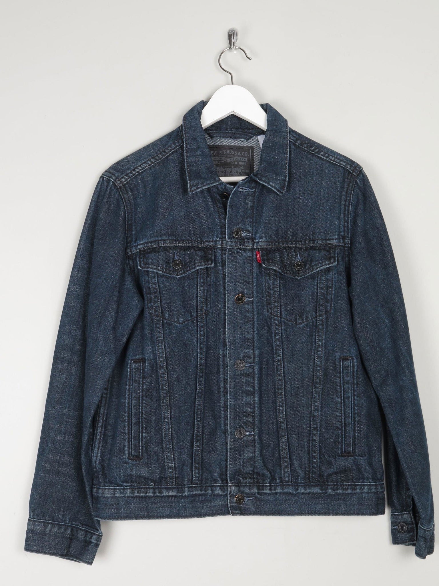 Mens Dark Blue Vintage Levis Denim Jacket S - The Harlequin