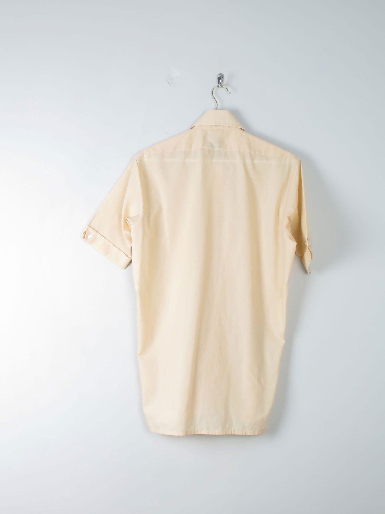 Mens Vintage 1970s Shirt Oatmeal S/M - The Harlequin