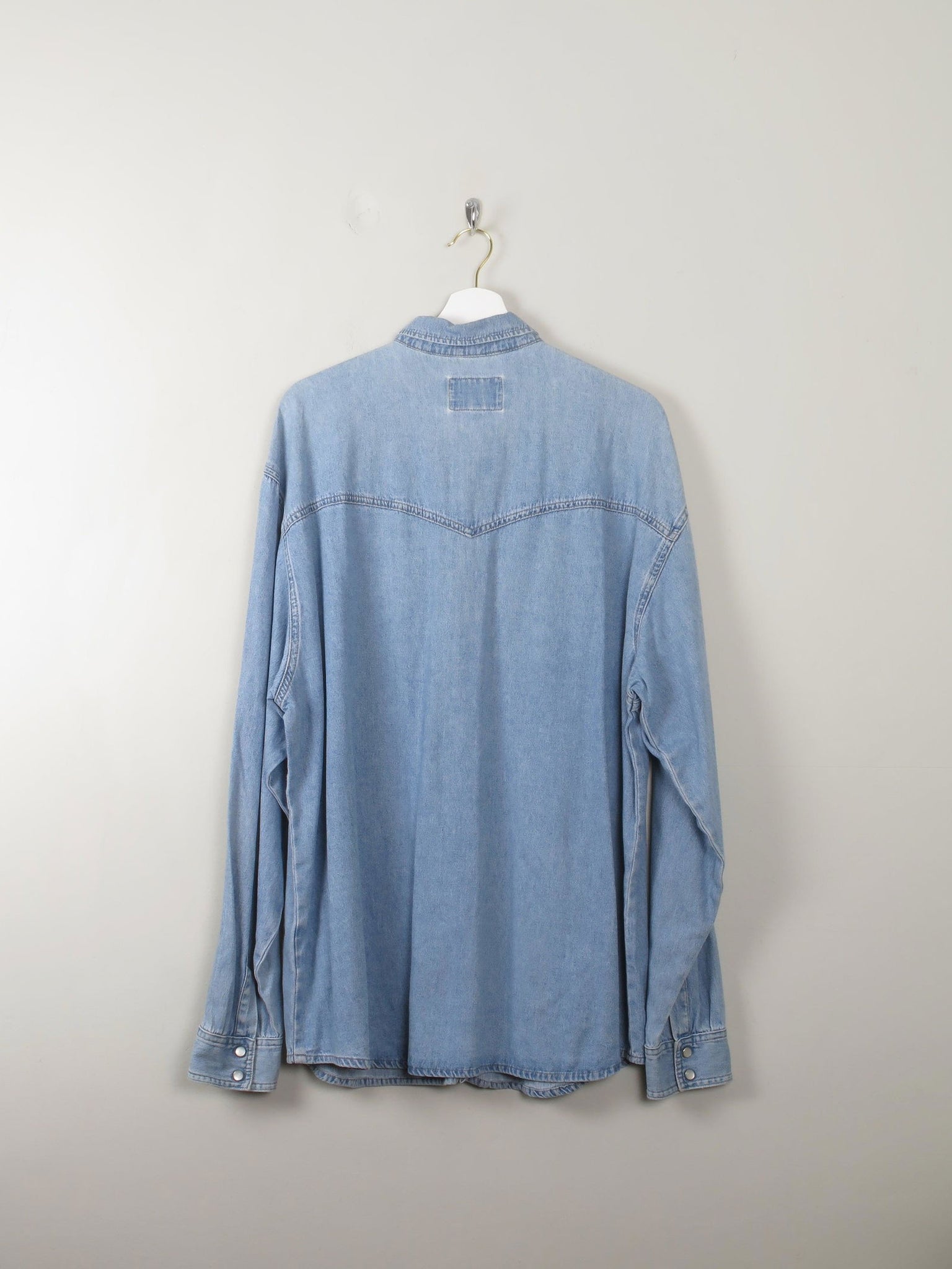 Mens Vintage Blue Denim Shirt L/XL - The Harlequin