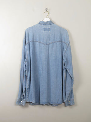 Mens Vintage Blue Denim Shirt L/XL - The Harlequin