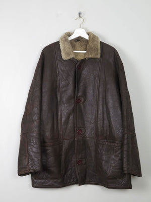 Mens Vintage Brown Sheepskin 3/4 Coat L/XL - The Harlequin