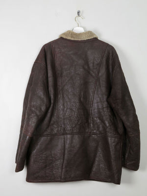 Mens Vintage Brown Sheepskin 3/4 Coat L/XL - The Harlequin