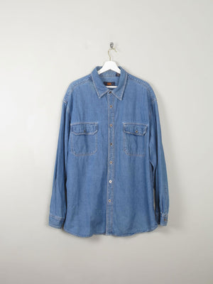 Mens Vintage Denim Shirt Route 66 XXL - The Harlequin