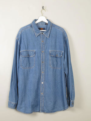 Mens Vintage Denim Shirt Route 66 XXL - The Harlequin