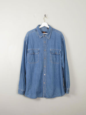 Mens Vintage Denim Shirt Route 66 XXL - The Harlequin