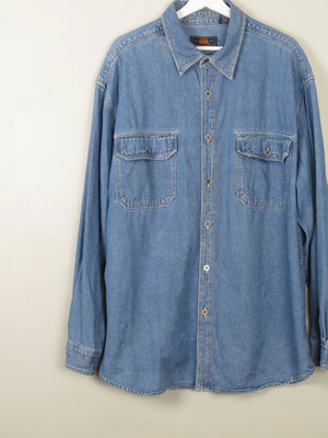 Mens Vintage Denim Shirt Route 66 XXL - The Harlequin