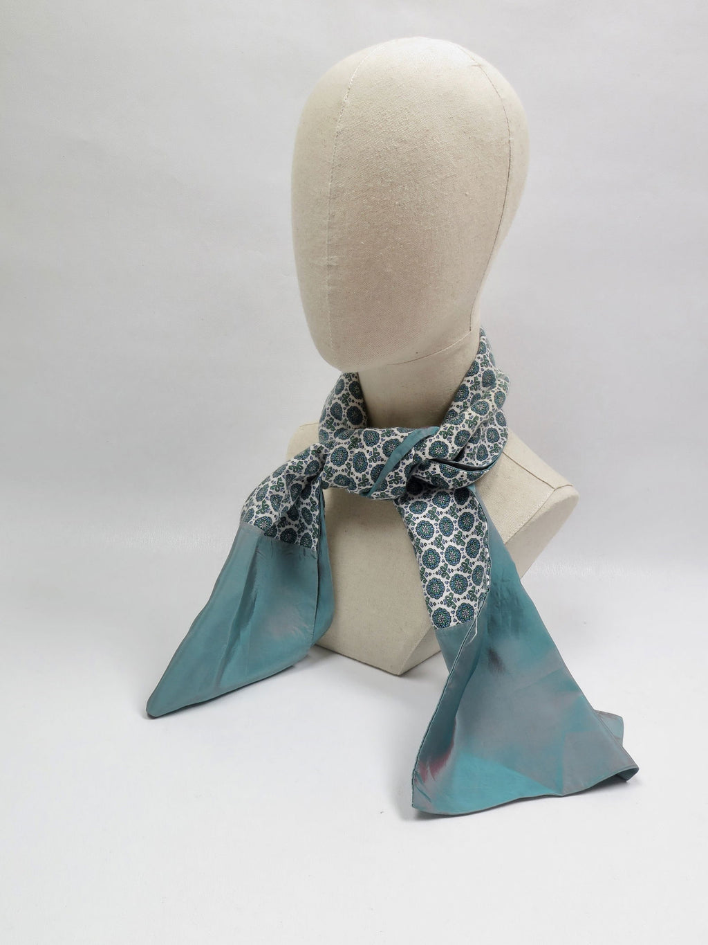 Mens Vintage Green Printed Scarf - The Harlequin