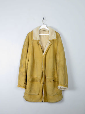 Mens Vintage Mustard Shearling Sheepskin L/XL - The Harlequin