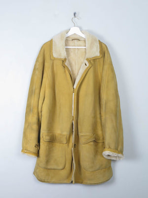 Mens Vintage Mustard Shearling Sheepskin L/XL - The Harlequin