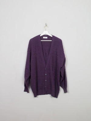 Mens Vintage Purple Cardigan L/XL - The Harlequin