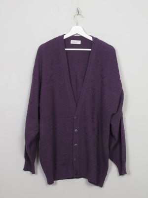 Mens Vintage Purple Cardigan L/XL - The Harlequin