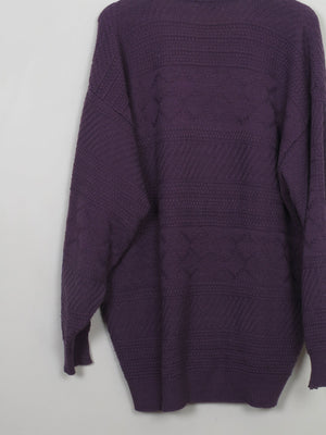 Mens Vintage Purple Cardigan L/XL - The Harlequin