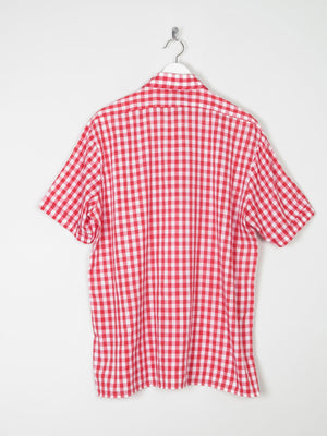 Mens Vintage Red Check Gingham Shirt L/XL - The Harlequin
