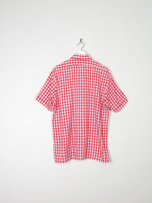Mens Vintage Red Check Gingham Shirt L/XL - The Harlequin