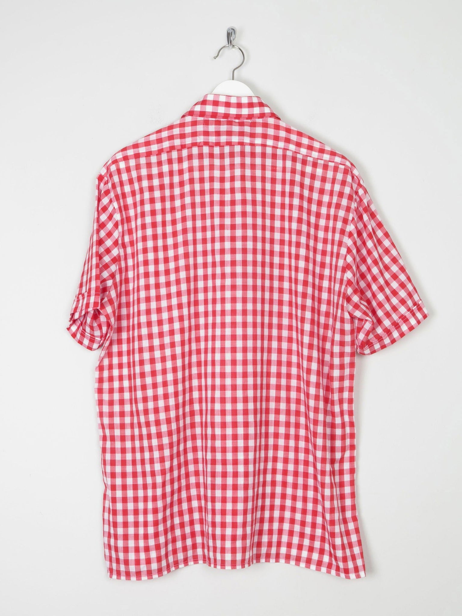 Mens Vintage Red Check Gingham Shirt L/XL - The Harlequin
