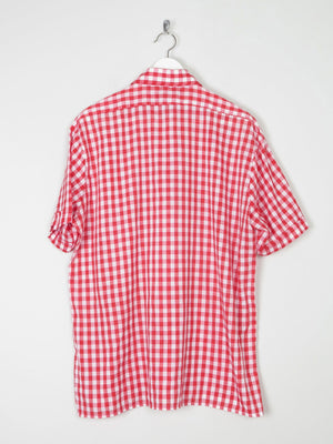 Mens Vintage Red Check Gingham Shirt L/XL - The Harlequin