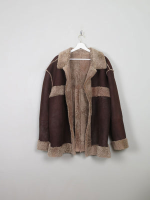 Mens Vintage Sheepskin Jacket XL - The Harlequin
