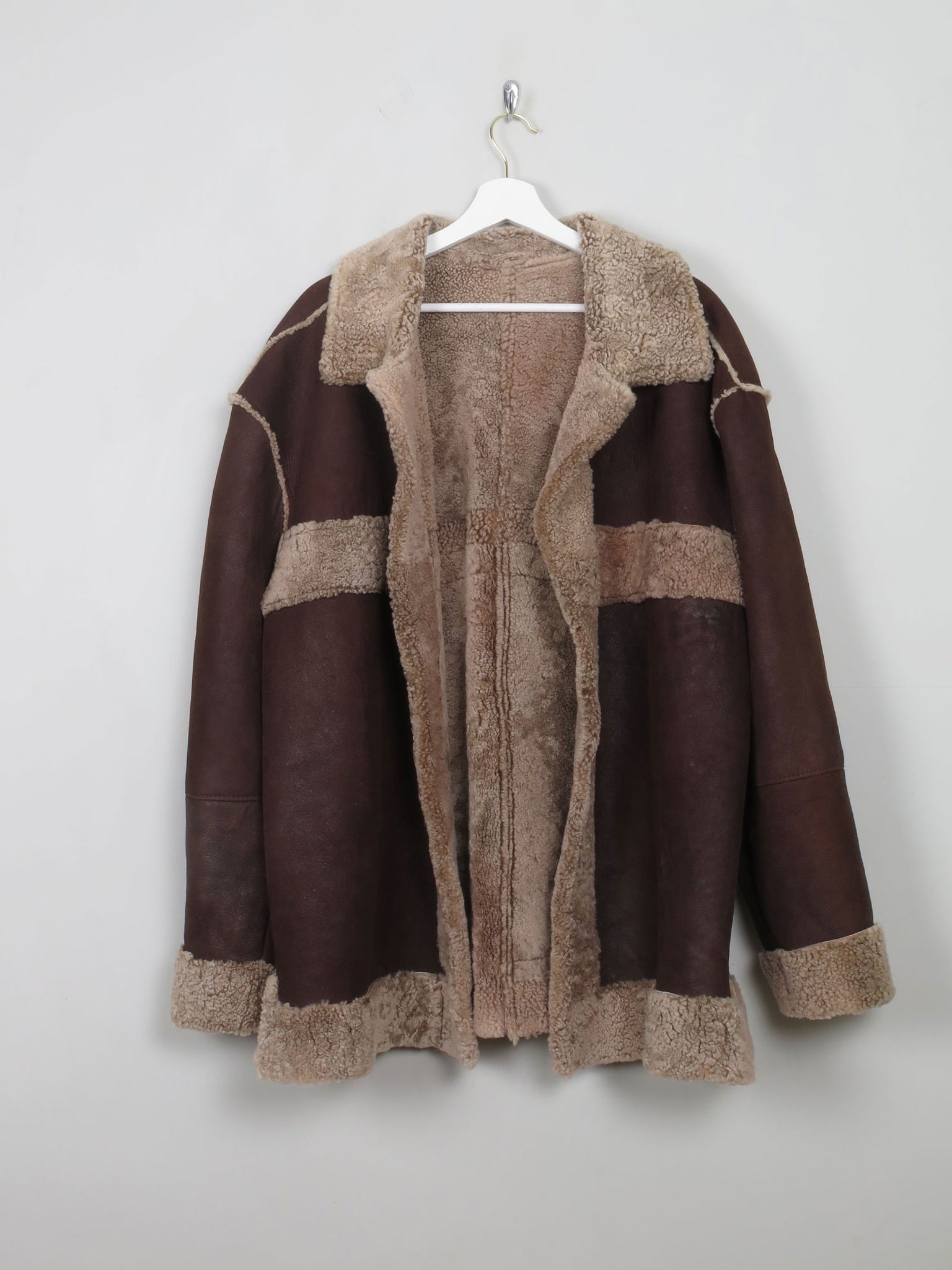 Mens Vintage Sheepskin Jacket XL - The Harlequin