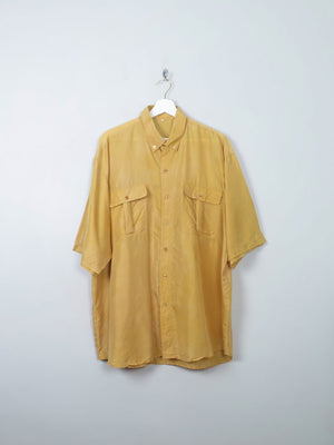 Mens Vintage Silk Mustard Shirt XL - The Harlequin