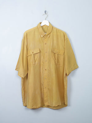Mens Vintage Silk Mustard Shirt XL - The Harlequin