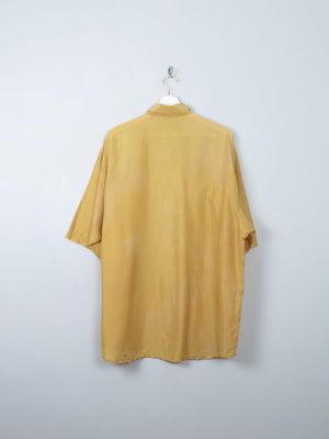 Mens Vintage Silk Mustard Shirt XL - The Harlequin