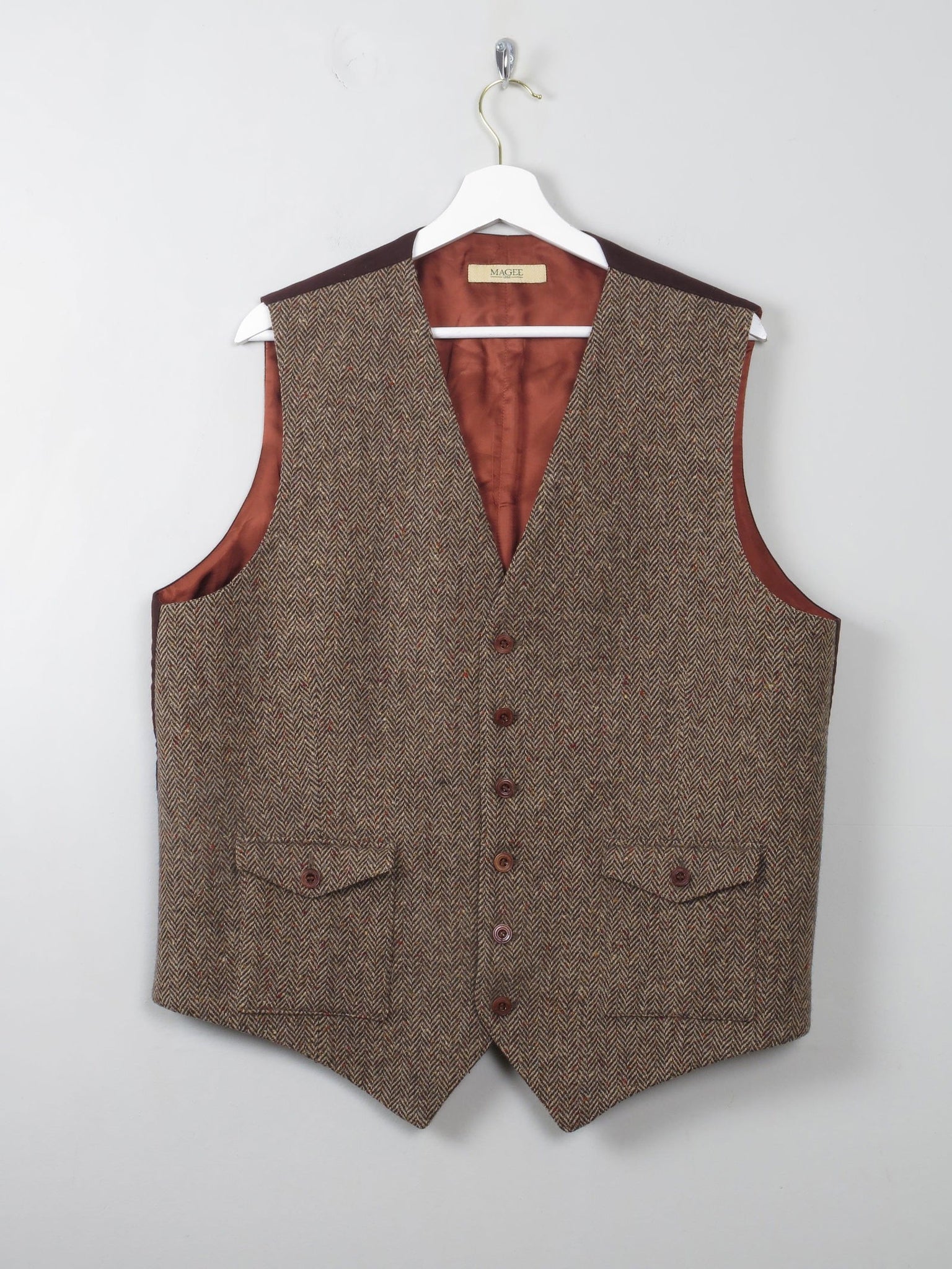 Mens Vintage Style Donegal Tweed Waistcoat XL 44/46 - The Harlequin