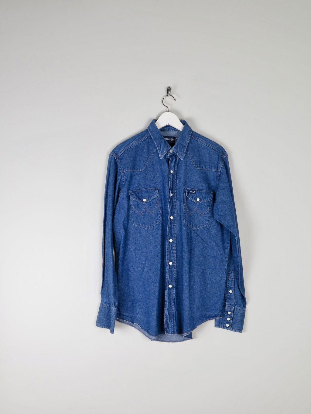 Mens Vintage Wrangler Blue Denim Shirt  L - The Harlequin