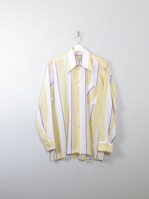 Mens Vintage Yellow Striped Shirt M - The Harlequin