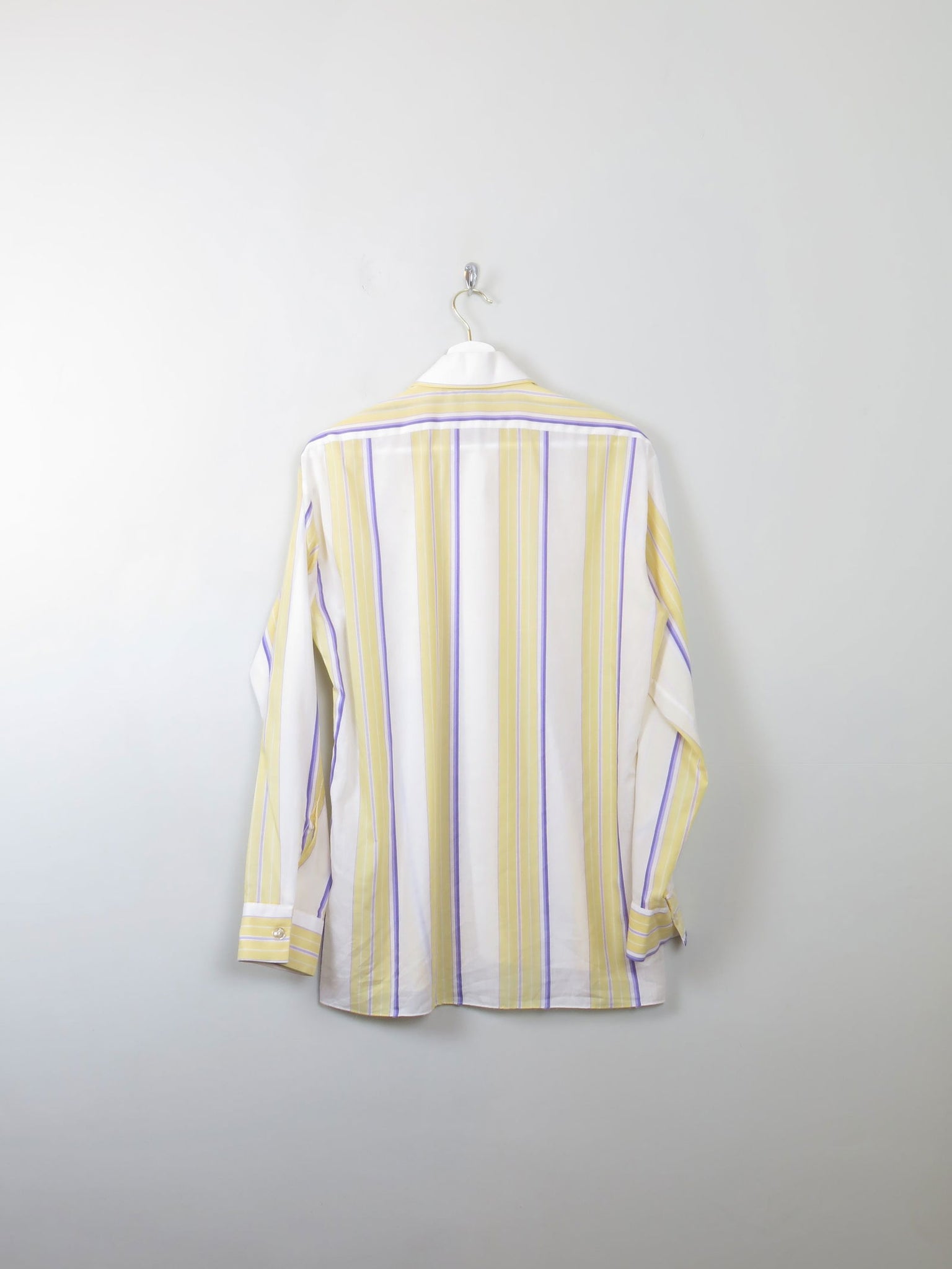 Mens Vintage Yellow Striped Shirt M - The Harlequin