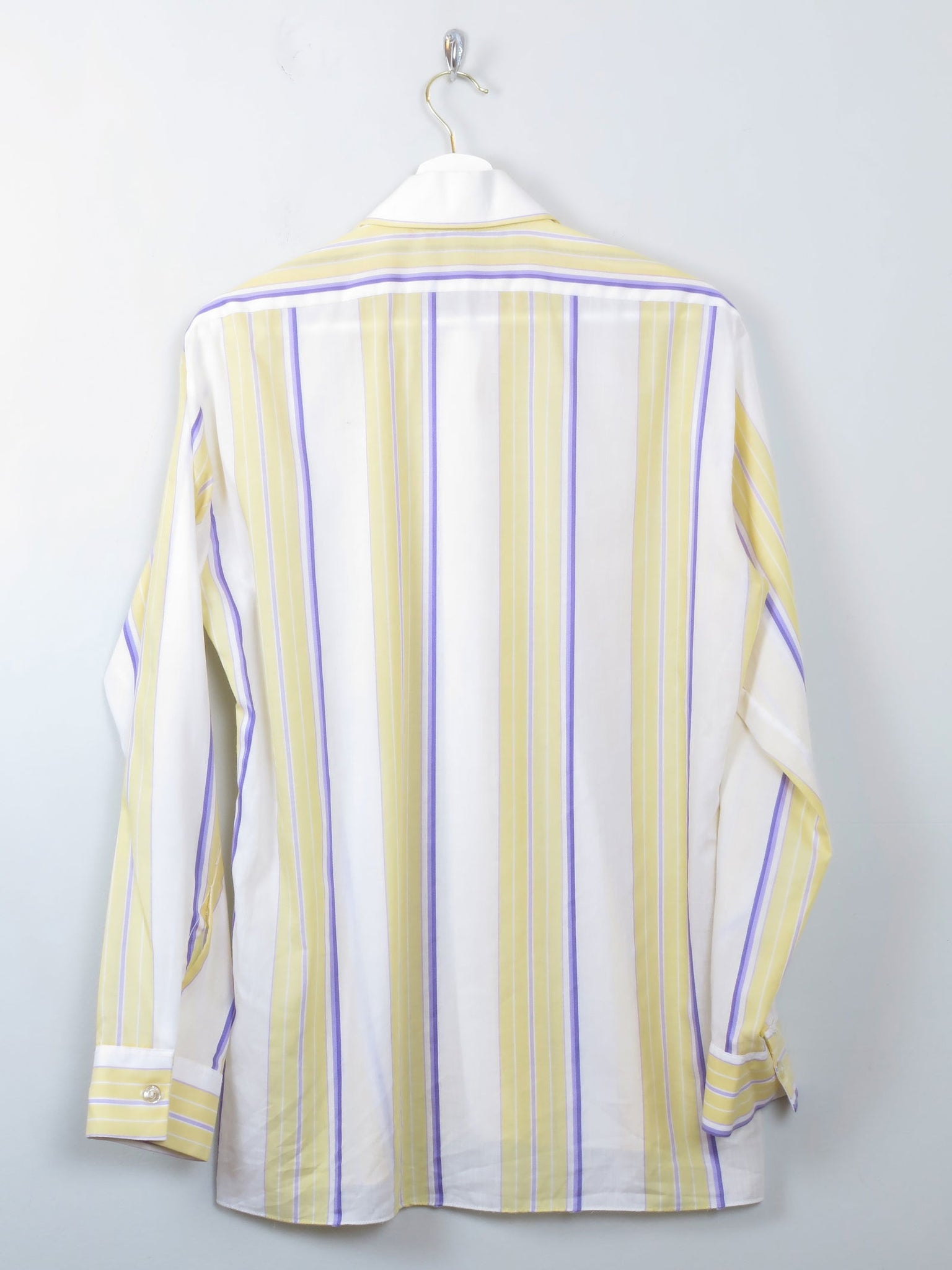 Mens Vintage Yellow Striped Shirt M - The Harlequin