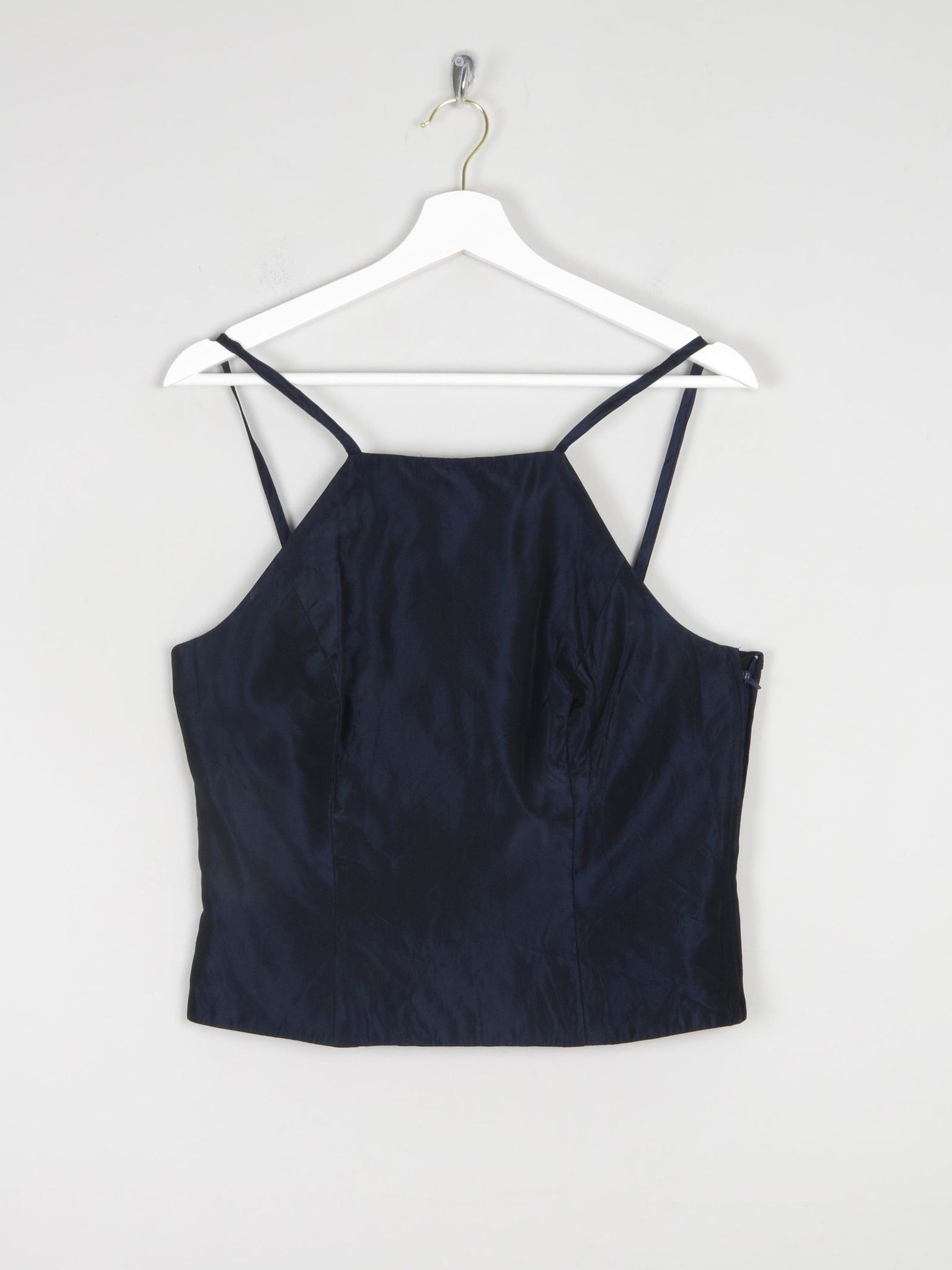 Midnight Blue Taffeta Corset Style Top S 8/10 - The Harlequin