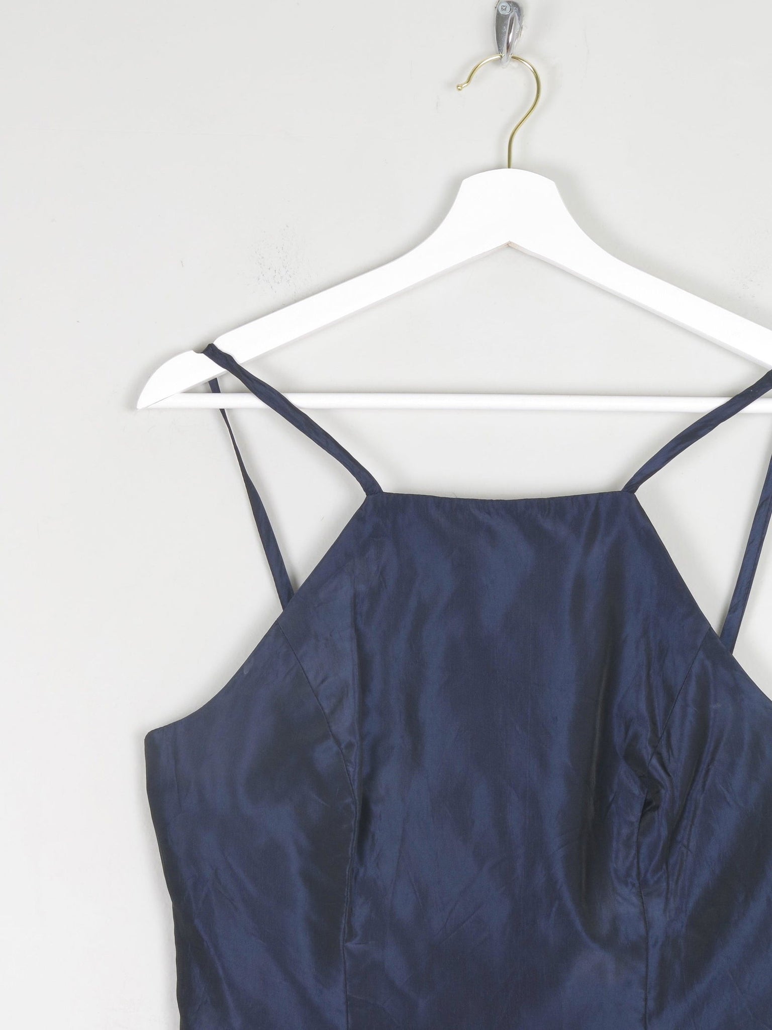Midnight Blue Taffeta Corset Style Top S 8/10 - The Harlequin