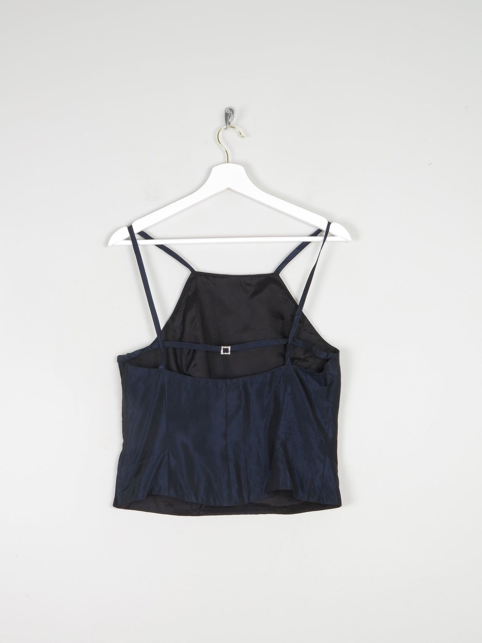 Midnight Blue Taffeta Corset Style Top S 8/10 - The Harlequin
