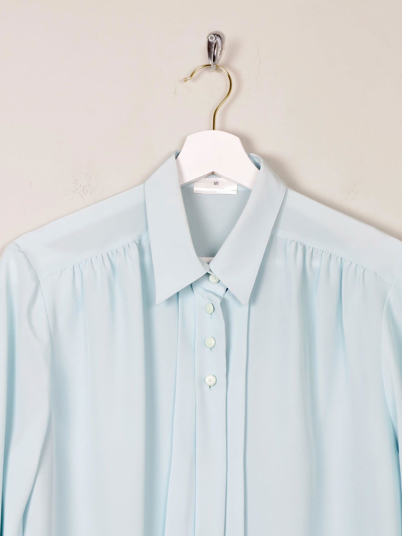 Mint Green Vintage Blouse With Collar M - The Harlequin