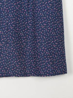 Navy Floral Vintage Prairie Skirt With Pockets 28" 8/10 - The Harlequin