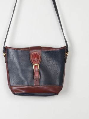 Navy & Tan Vintage Crossbody Bag - The Harlequin