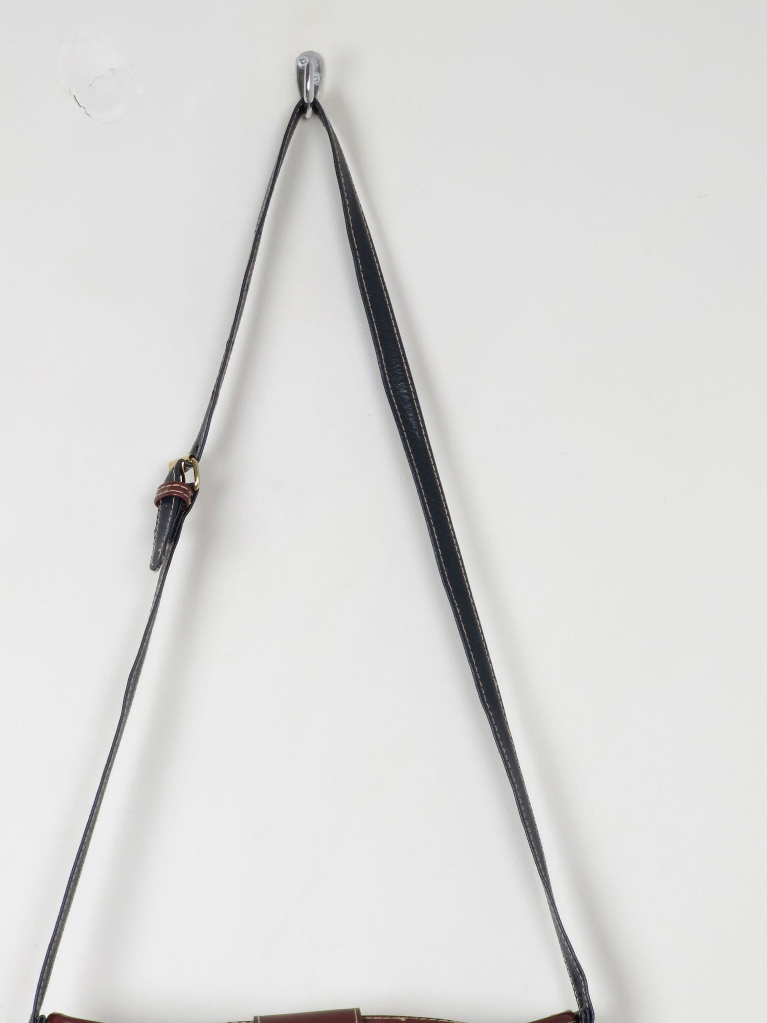 Navy & Tan Vintage Crossbody Bag - The Harlequin