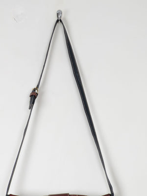 Navy & Tan Vintage Crossbody Bag - The Harlequin