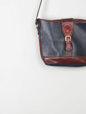 Navy & Tan Vintage Crossbody Bag - The Harlequin